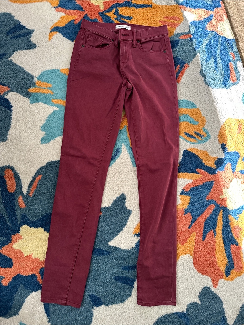 Madewell Skinny Jeans in Deep Burgundy